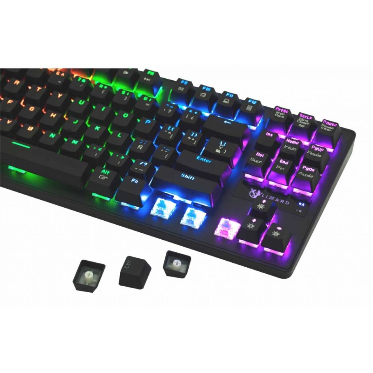 Teclado Gamer X-Lizzard Xzz-Te-03 Mecánico Español Con Rgb - NEGRO 