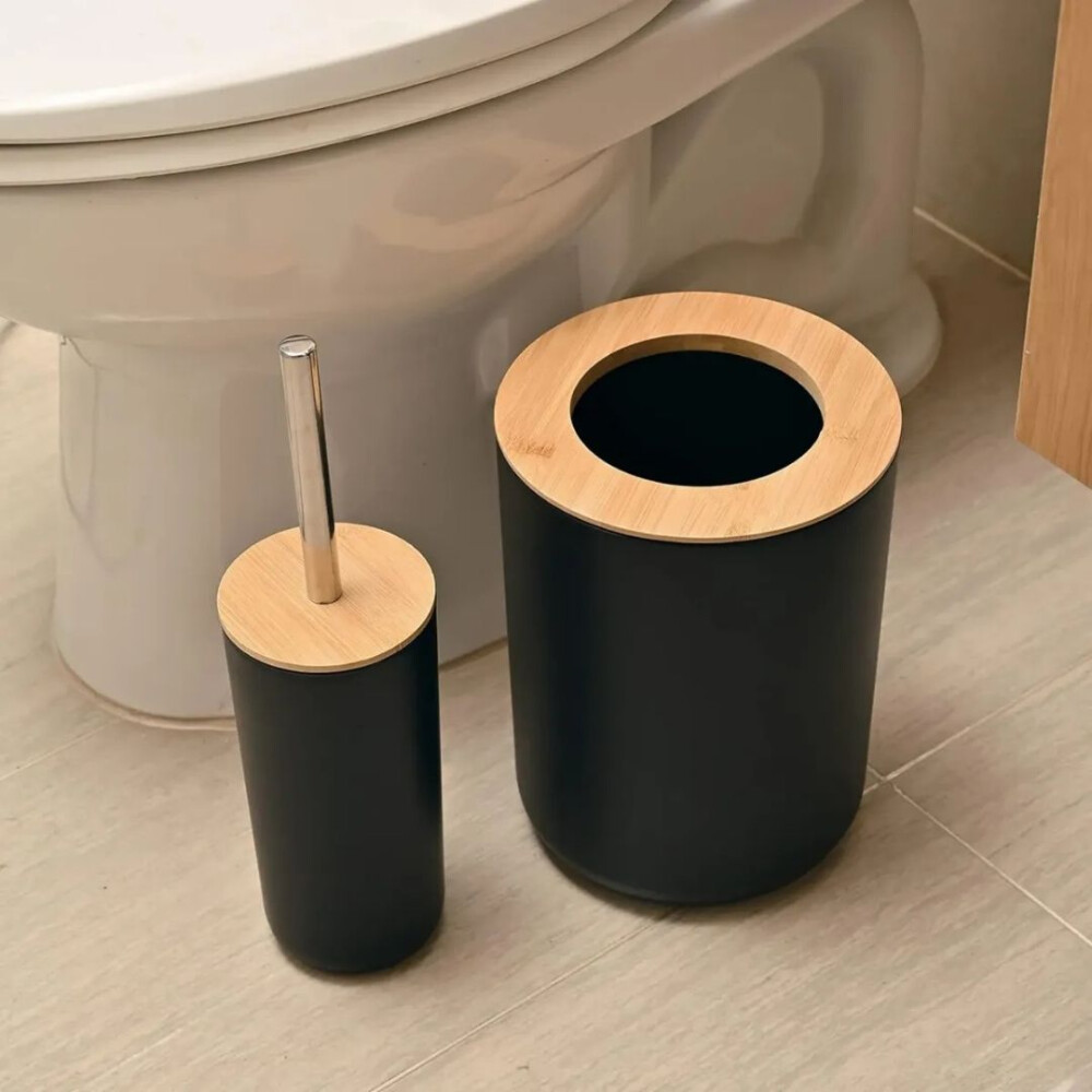 Set De Baño De Bambú Negro