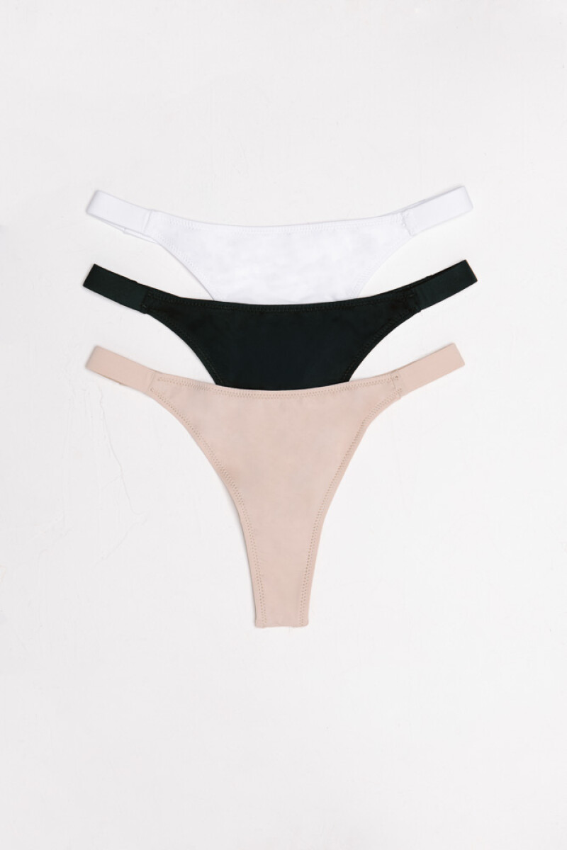 Pack de 3 Vedetina Vera Less [B27] - Blanco, Negro y Tostado Pack