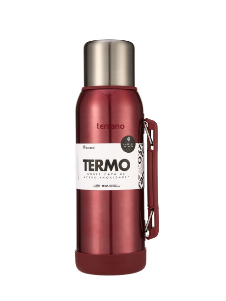 Termo Slim 750mL. con Base Silicona Rojo Metalizado