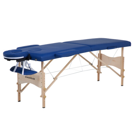 Cama Camilla Masajes Portatil Plegable 2 Secciones Azul