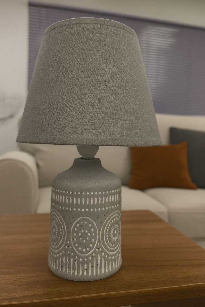 Lampara Portatil De Mesa De Ceramica Gris Claro 