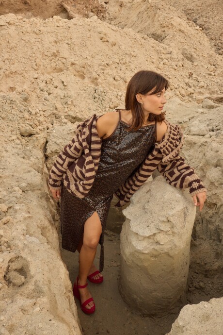 Eclectic Sweater Chocolate / Beige