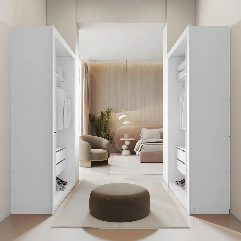 ROPERO VESTIDOR 2 CAJONES GUARDARROPA ARMARIO PLACARD CLOSET BLANCO