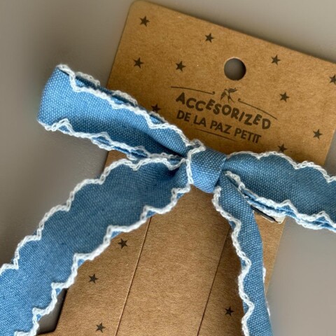 Broches Moña Con Pinza Denim