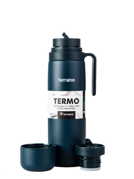Termo con Manija Color Azul Opaco