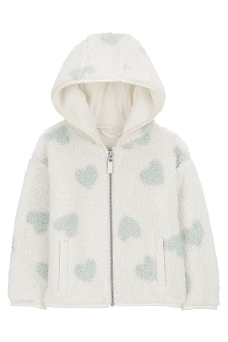 Campera de sherpa, diseño corazones Campera de sherpa, diseño corazones