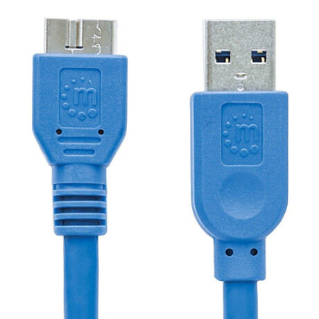 Cable USB 3,0 a MicroB 0,5 mts Azul | Manhattan 3730