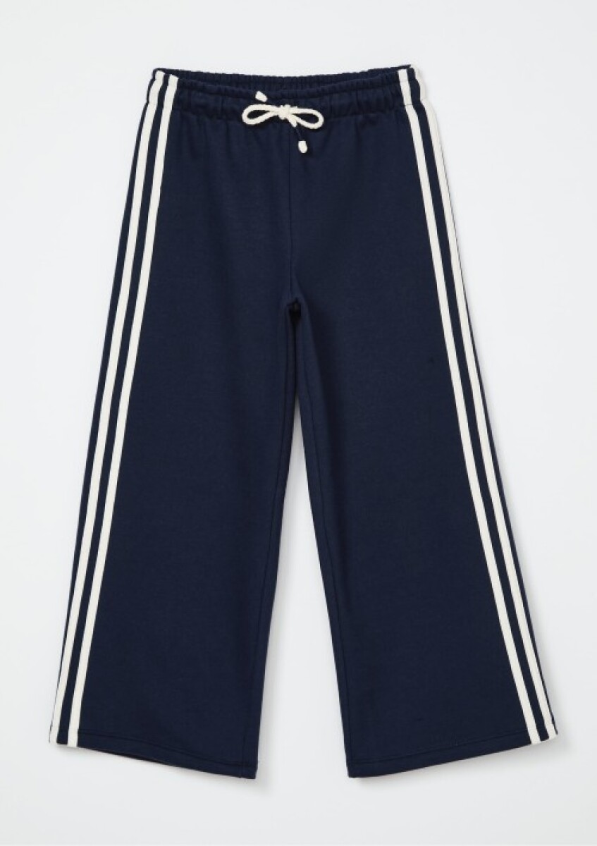 PANTALONES DEPORTIVOS DE PIERNA ANCHA - AZUL 