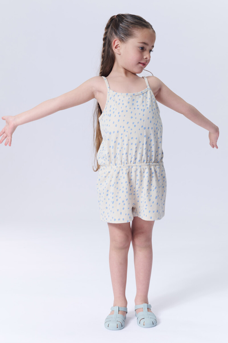 Enterito corto Estampado Lunares Beige