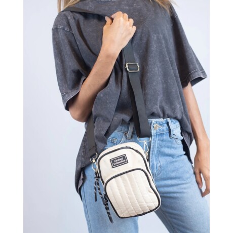 Bolso Compacto Capitoneado con Doble Bolsillo Canva Ideal Celular Crudo