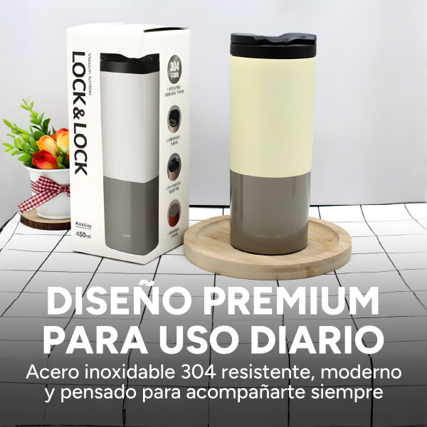 Vaso Térmico Botella Acero Inoxidable 450ml Lock&Lock Color Beige