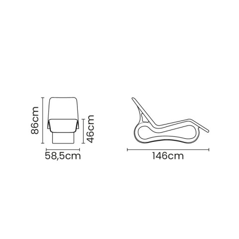 Reposera blanca en polipropileno "OCTO" -TRAMONTINA TD0780