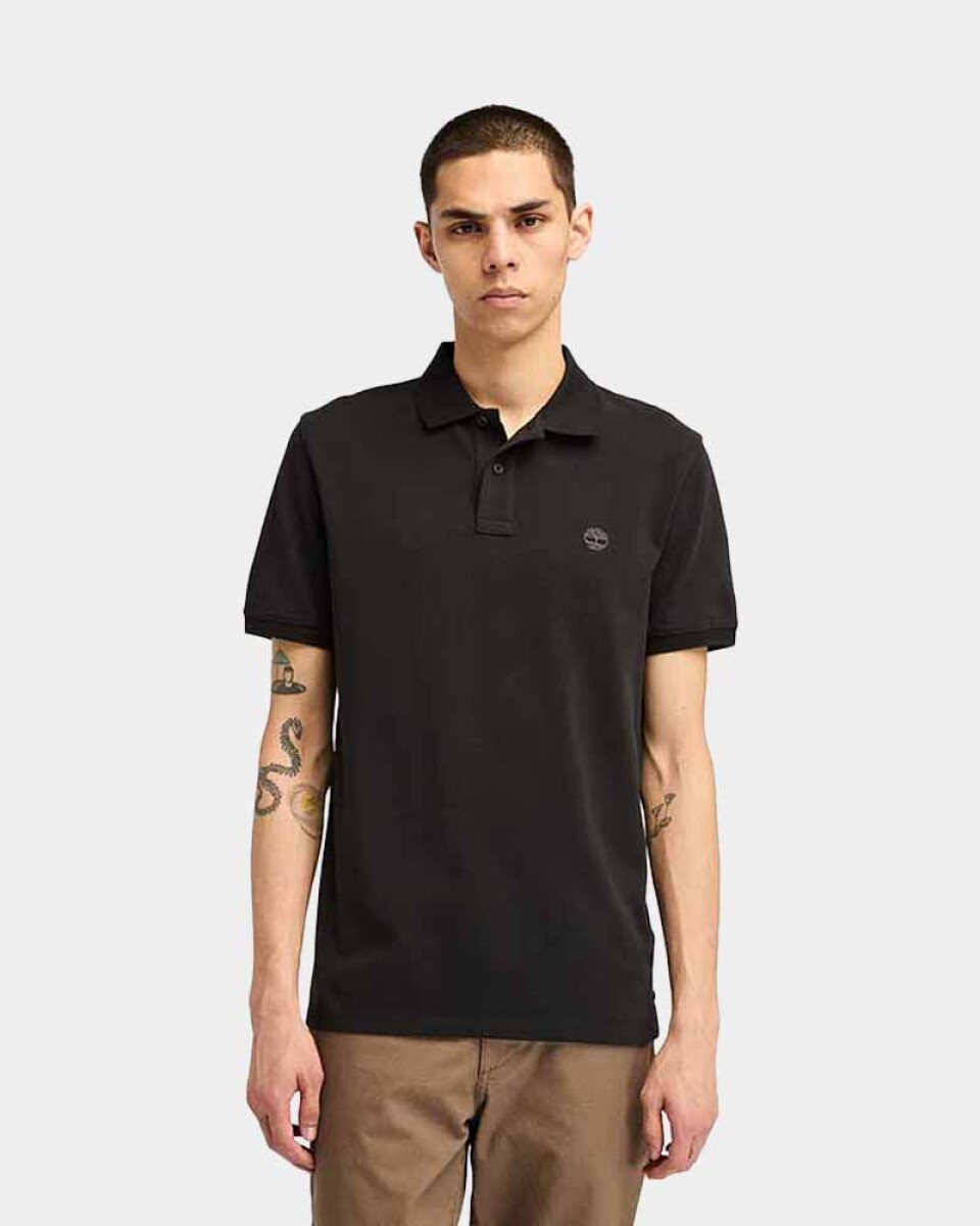 Polo Oyster River Manga Corta Regular Fit Hombre - Black-pavement 