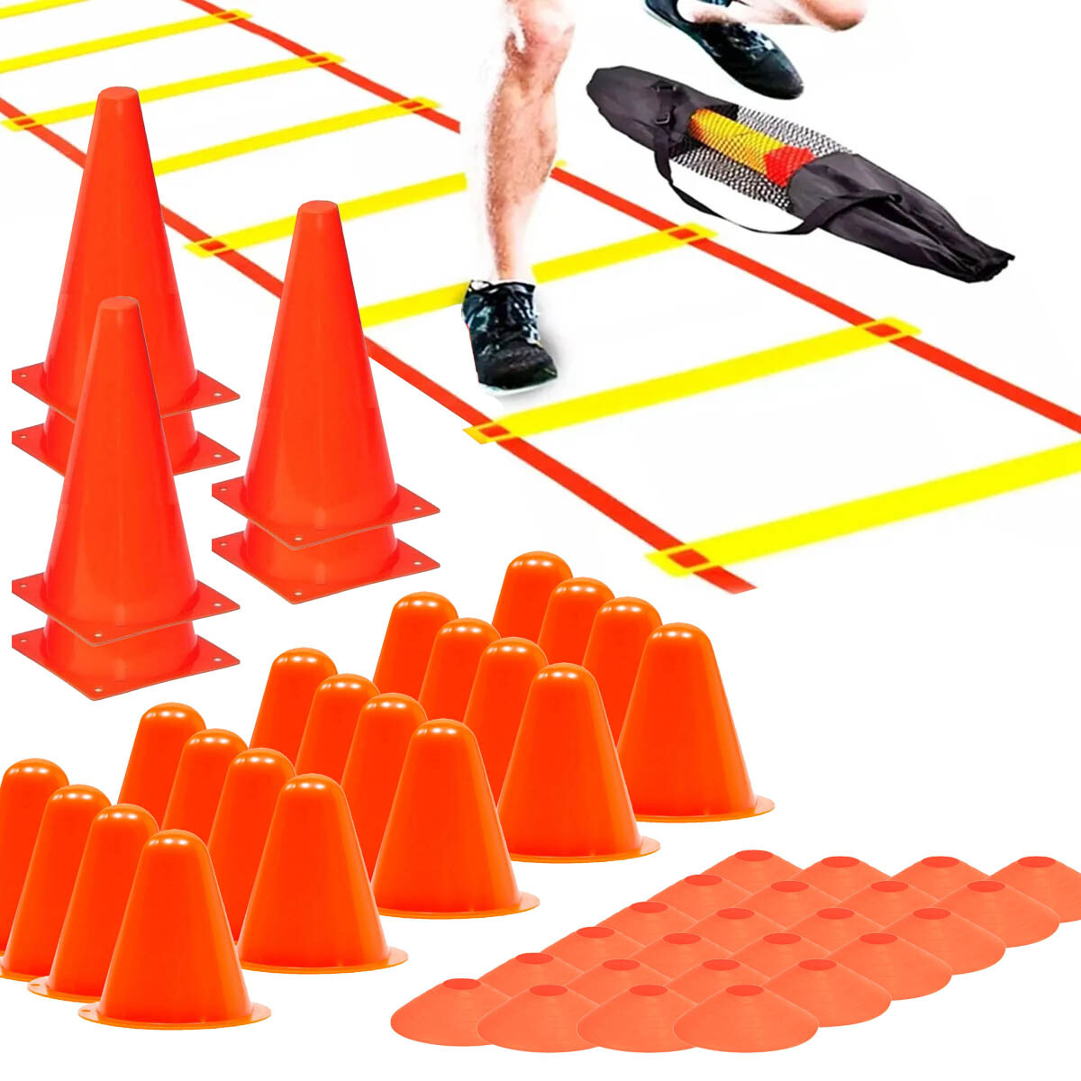 Set Escalera +50 Conos + Soporte Entrenamiento Fútbol - Cmb000076 