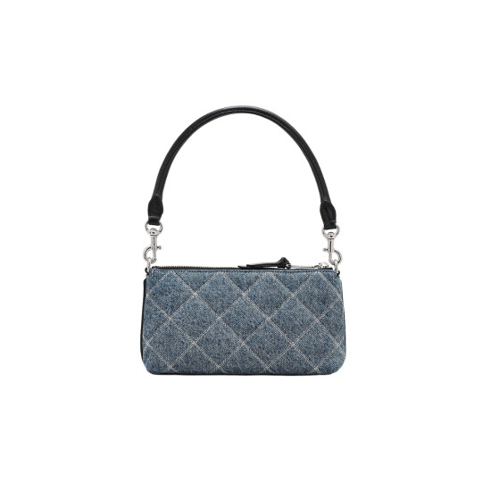 MARC JACOBS -THE QUILTED DENIM SNAPSHOT CONVERTIBLE SHOULDER BAG Azul