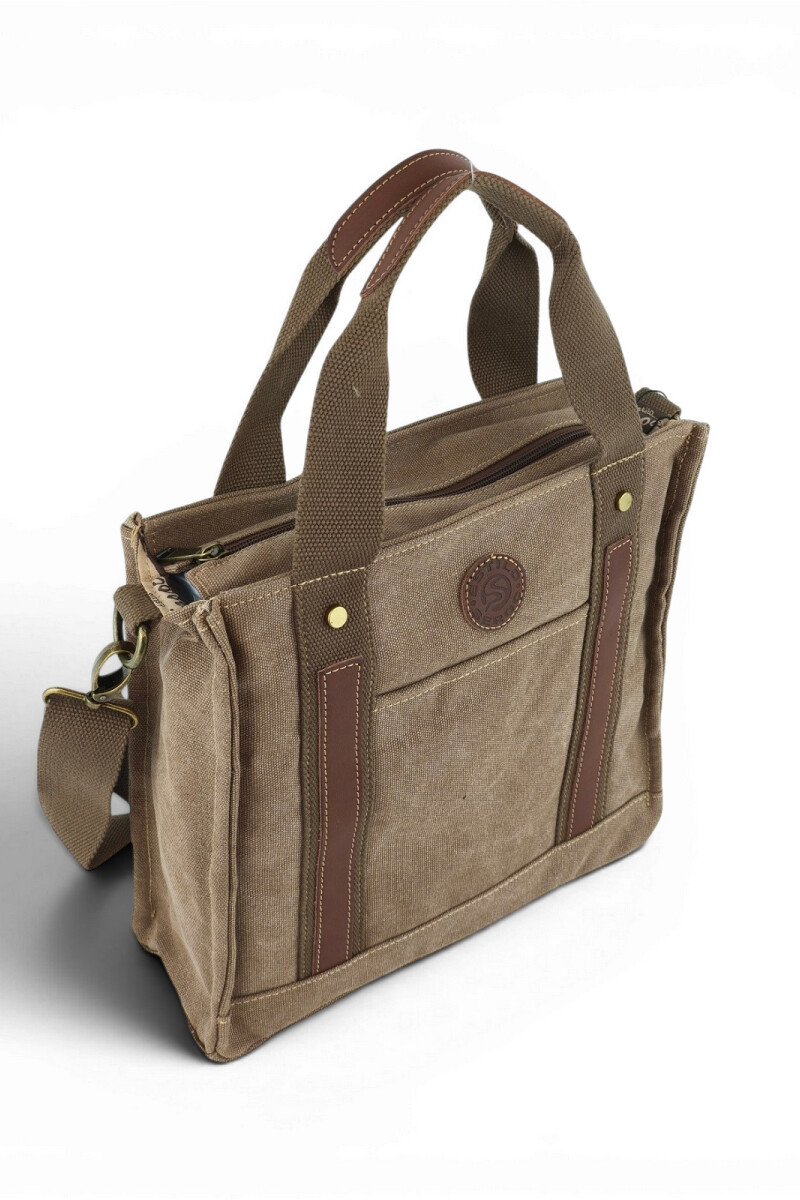 Cartera morral de lona Marrón