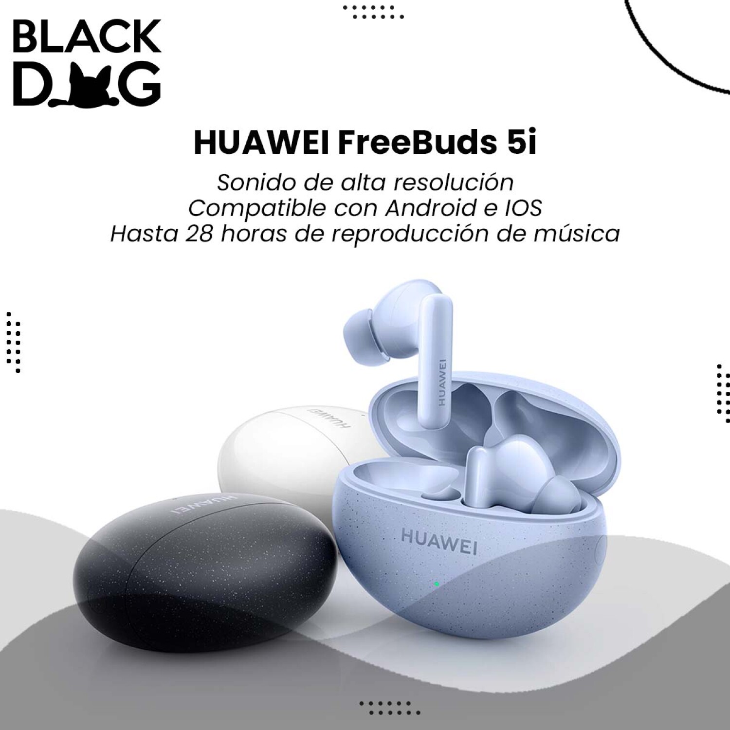 Audífonos In-Ear inalámbricos Huawei FreeBuds 5i, negro