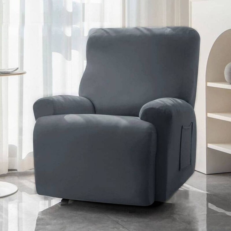 Funda sillon reclinable 1 cuerpo lisa gris