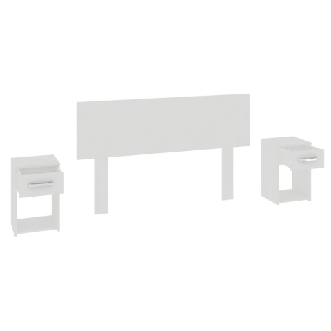 [ OUTLET ] Respaldo de Sommier C / 2 Mesas de Luz - Blanco - MDP - FE [ Armado Solo Retiro ] [ OUTLET ] Respaldo de Sommier C / 2 Mesas de Luz - Blanco - MDP - FE [ Armado Solo Retiro ]