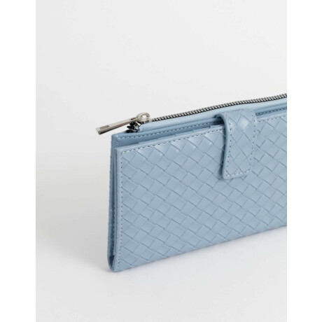 Billetera Fichero Con Snap Azul Celeste