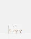 Aros Argollas Set Strass Set De Argollas Con Cubic Zirconia - Dorado