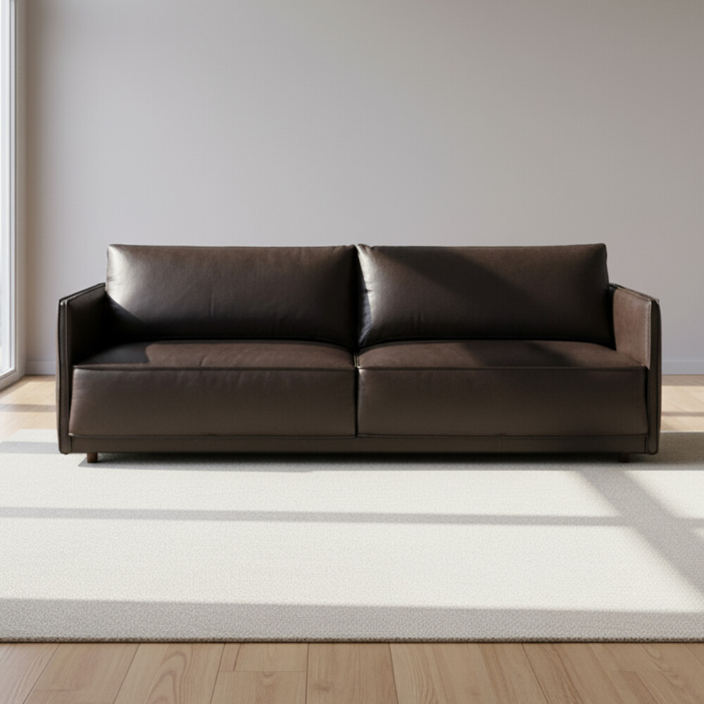 SILLÓN CUERO-100-NATURAL NEGRO ROMEO