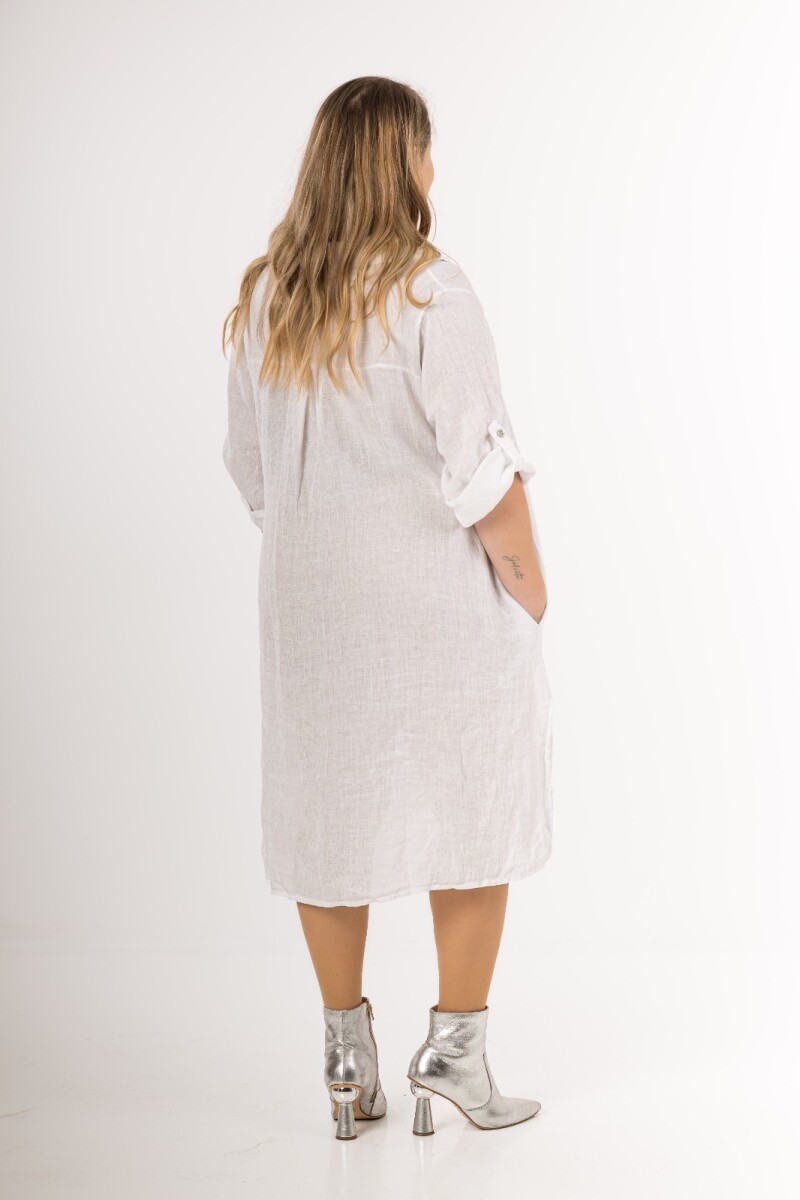 Vestido camisero 100% lino pesante Made in Italia 