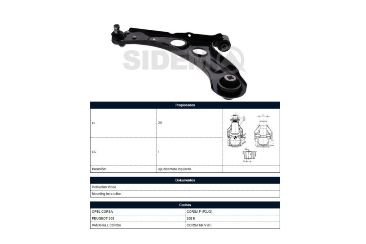 Parilla De Suspension Delantera Peug 208 21-25 Izq Parilla De Suspension Delantera Peug 208 21-25 Izq