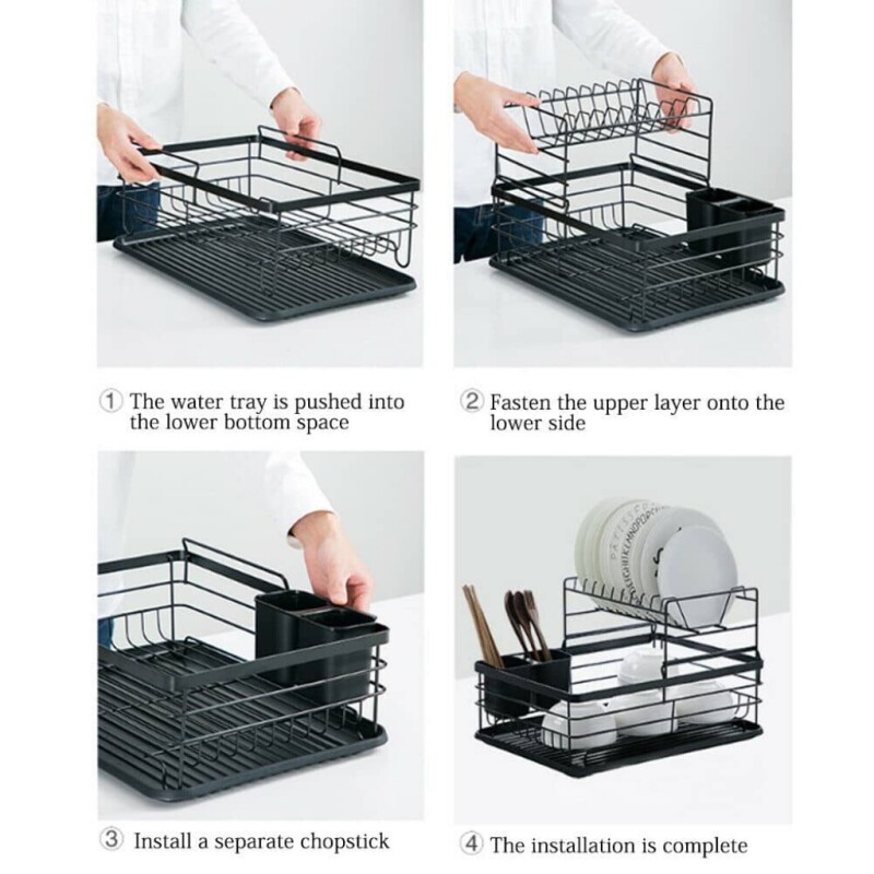 Escurridor de platos metálico 2 niveles Escurridor de platos metálico 2 niveles