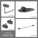 SET DE ACCESORIOS BAÑO METAL SIGNATURE GRAFITO GUNMETAL GRAFITO-GUNMETAL