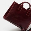 Cartera de Mano Capri En Cuero Liso Bordeaux