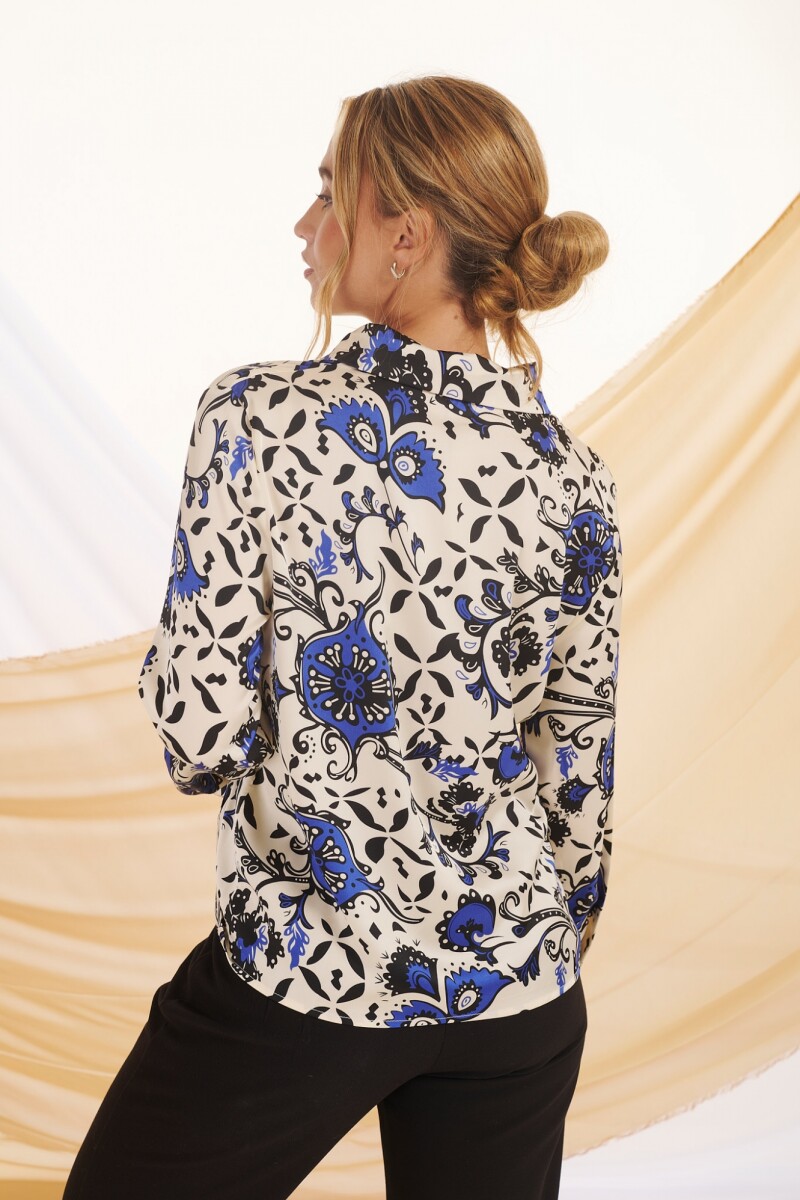 CAMISA LOIS ESTAMPADO CRUDO Y AZUL