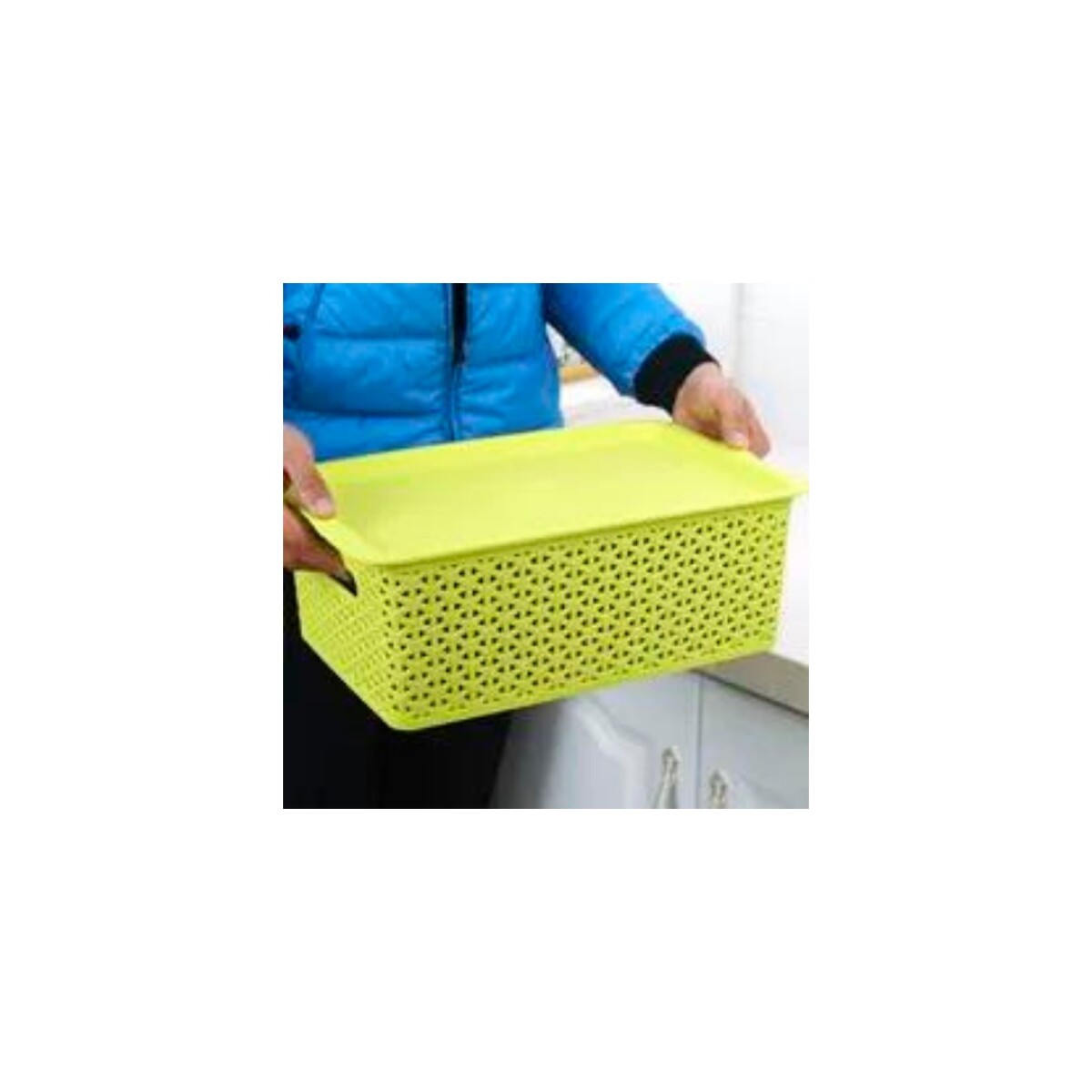 CAJA ORGANIZADOR SIMIL RATTAN 15LTS - MULTICOLOR 