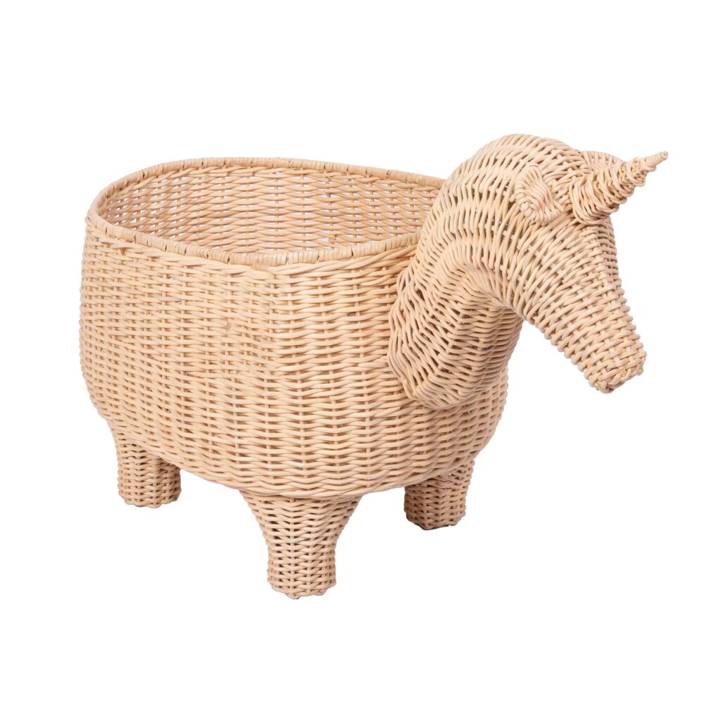 CANASTO DE JUGUETES NATURAL/BEIGE RATTÁN UNICORNIO