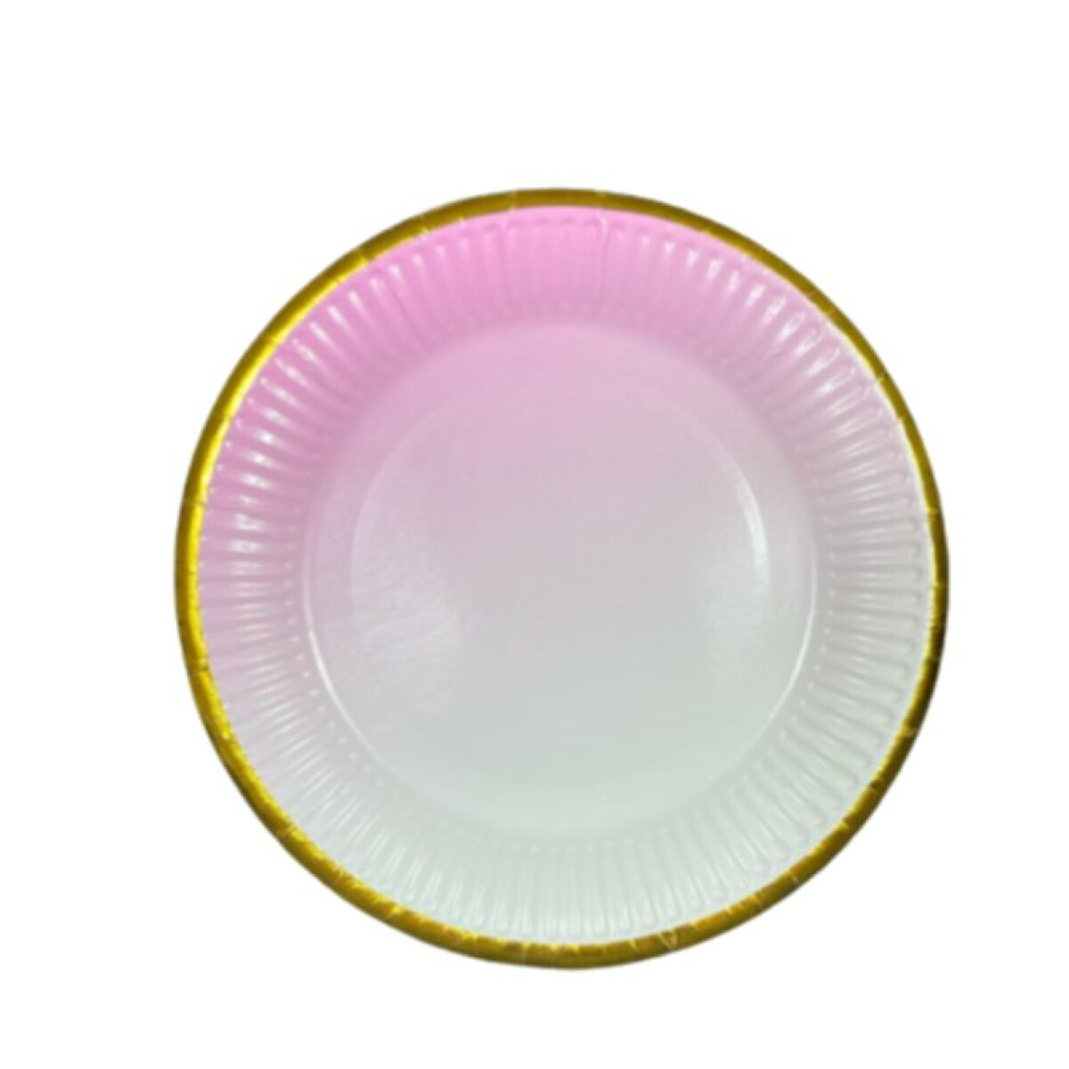 Plato Descartable Degrade Pastel x10 - Rosado 