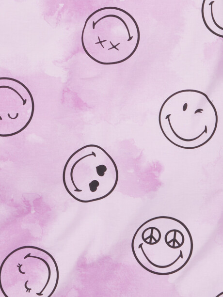 Juego funda nórdica SMILEY SGL 155x220 mor Juego funda nórdica SMILEY SGL 155x220 mor