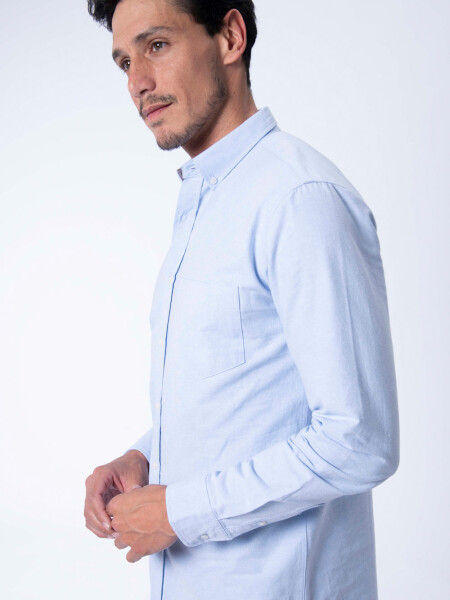 Camisa manga larga oxford Celeste