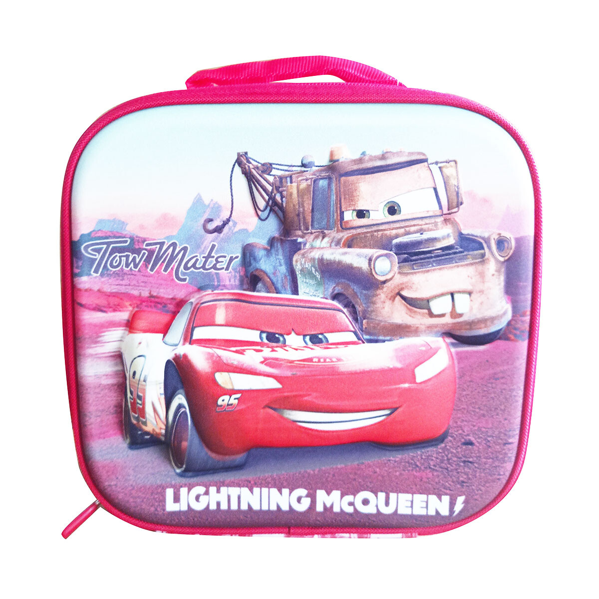 Lunchera 3D Térmica Escolar Cars 22 x 22 cm Oficial - ROJO 