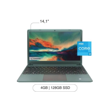 Notebook GATEWAY Ultra Slim 14.1' FHD 128GB SSD / 4GB I3 W10 - Green Notebook GATEWAY Ultra Slim 14.1' FHD 128GB SSD / 4GB I3 W10 - Green