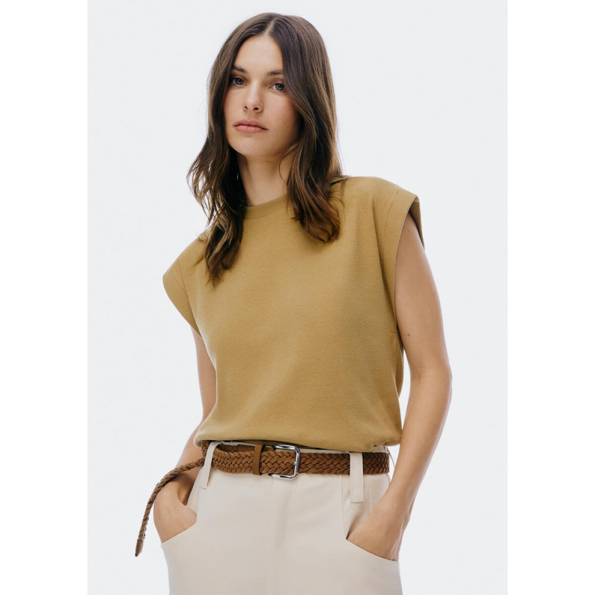 BLUSA SM FEM - MARROM MEDIO 