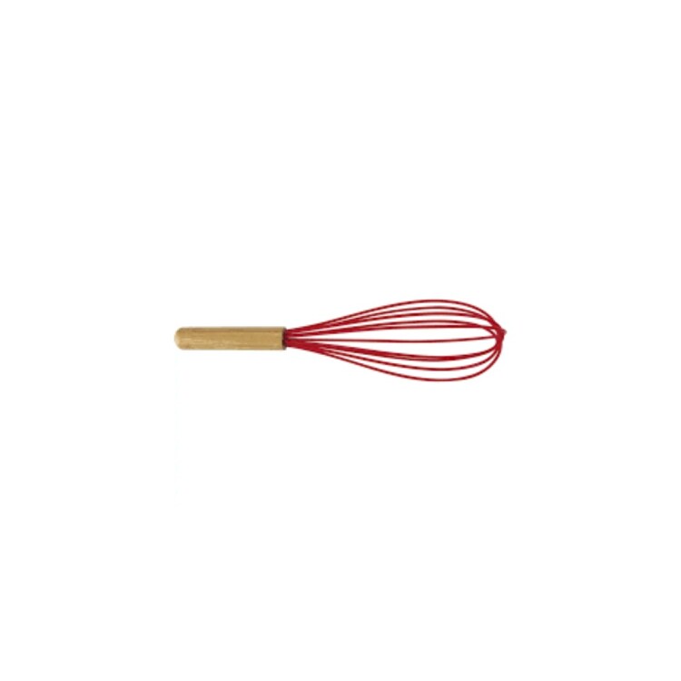 BATIDOR DE SILICONA Y BAMBU MOR ROJO