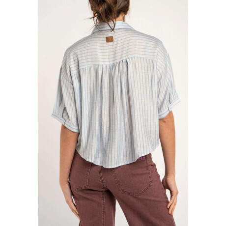 Camisa Rayada Celeste