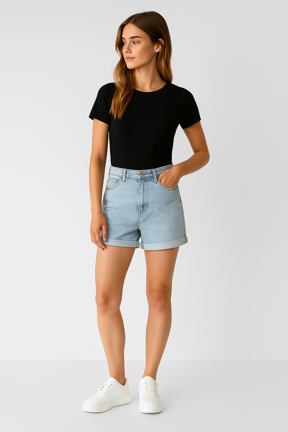 Short Eloide Celeste Grisaceo