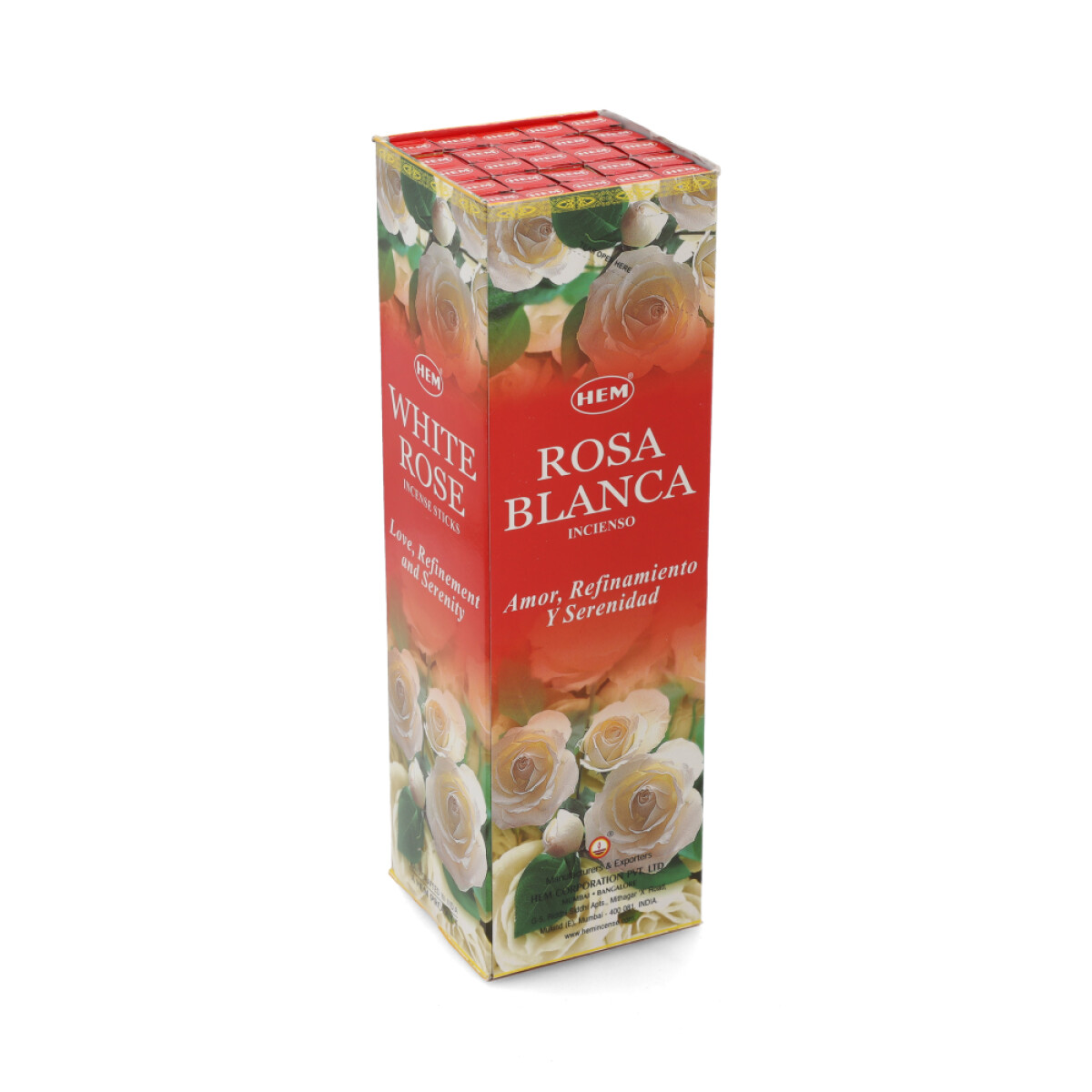 INCIENSO HEM CAJA DE CARBÓN X25 - Rosa Blanca 