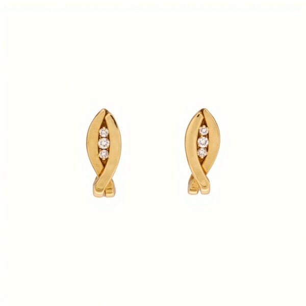 Caravanas Pez oro- Oro bajo - Zirconia - CA8099 conpiedra