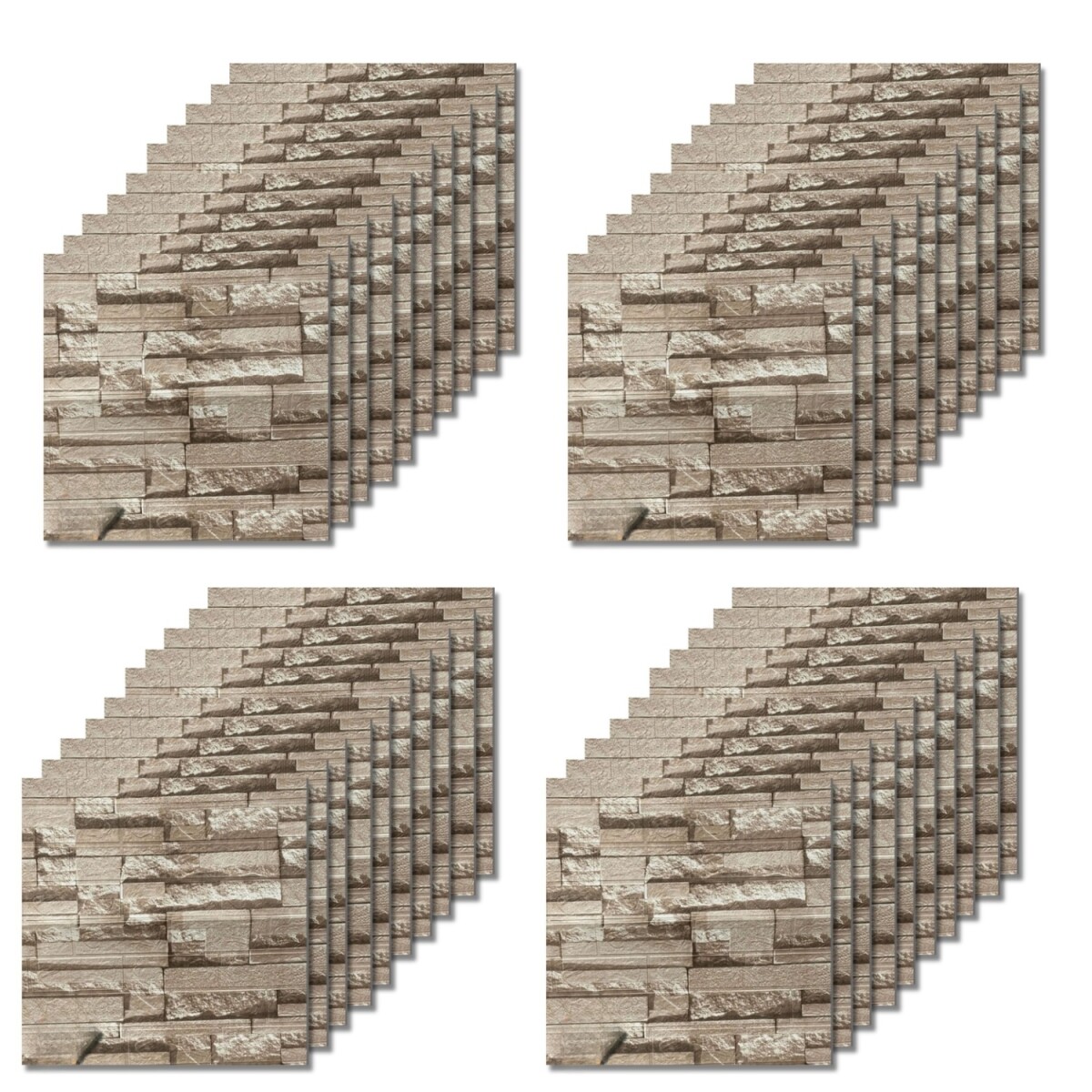 40 Placas Revestimiento Pared Autoadhesiva 70x77cm Promo X40 - Piedra Oscura 