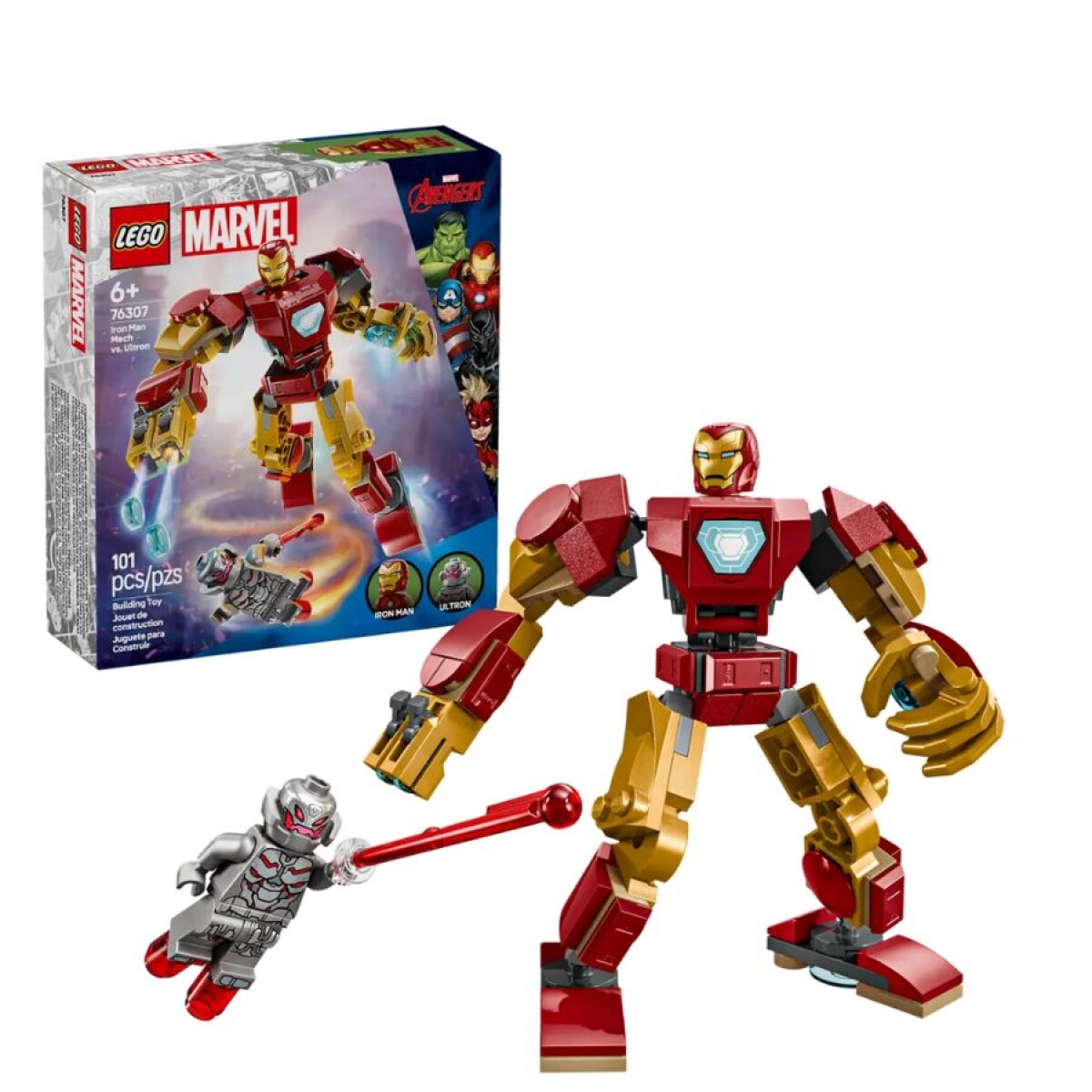 Lego Marvel Armadura Robótica De Iron Man Vs. Ultrón 76307 