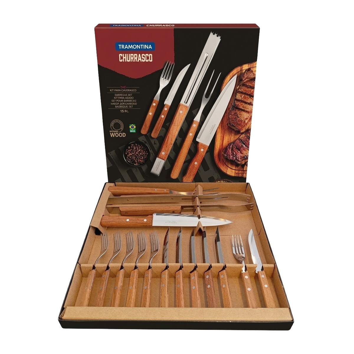 JGO P/ ASADO 15PZ TRAMONTINA 