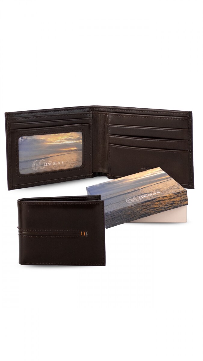 BILLETERA CUERO BACO - CAOBA 